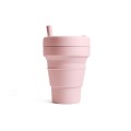 Folding silicone straw cup 350ml